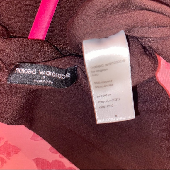 Naked Wardrobe Backless Dress Chocolate Brown Small Sexy Soft Longsleeve Stretch - Picture 5 of 13